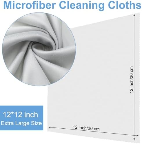 Frienda 12 Pack Large Glass Cleaning Cloth, Light Gray - Image 2