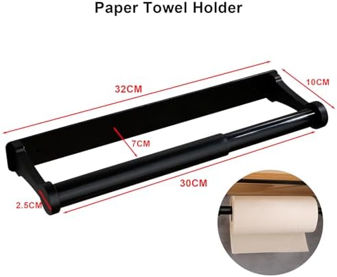 MONEER Paper Towel Holder Under Cabinet, Paper Towel Holder, Aluminum Alloy - Image 5