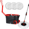 Spin Mop and Bucket with Wringer Set, 3 Mop Heads by GZDISBEK