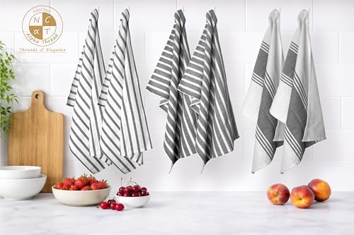 Pack of 6 Cotton Kitchen Towels Set, Dish Towels, Cleaning Rags, Kitchen Dish - Image 2