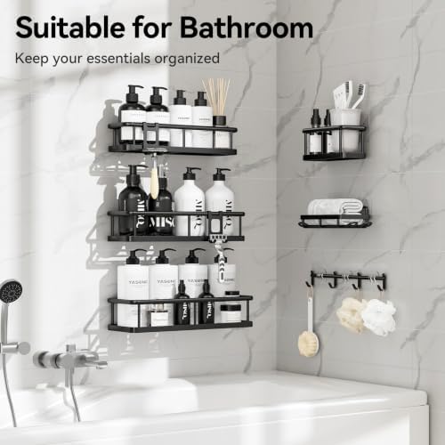 YASONIC Shower Caddy Adhesive, Rustproof Shower Organizer - Image 6