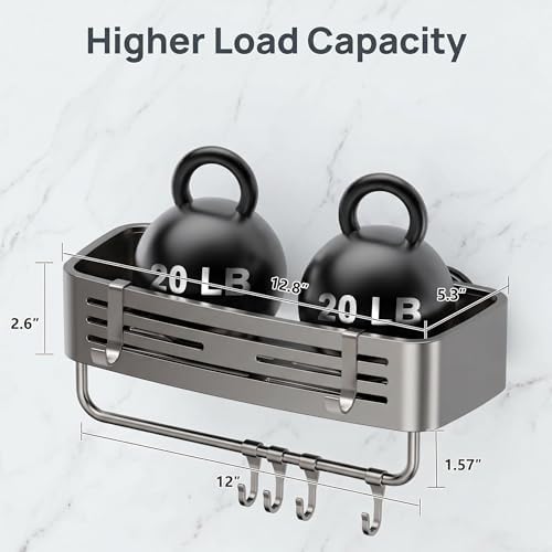 Shower Caddy Suction Cup 1 Pack, Square Shower Shelves - Image 6