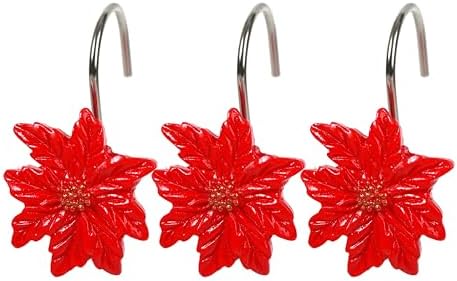 Two Fish Home Fashions Set of 12 Decorative Christmas Tree Resin Shower Curtain - Image 5