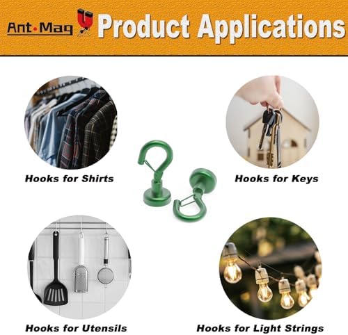 Ant Mag Magnetic Hooks Heavy Duty 22LBS Strong Magnet Snap Hooks 8 Pack - Image 5