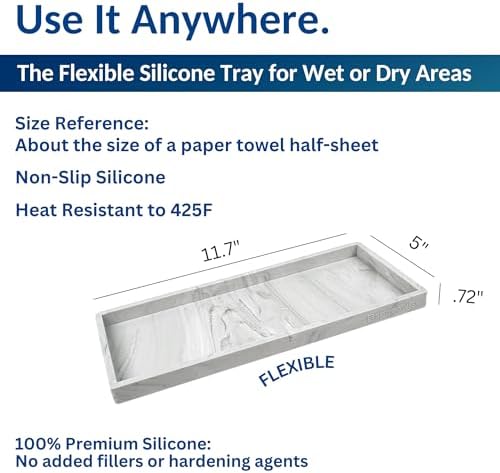 Spacewiser Silicone Countertop & Vanity Tray – 11.7” Bathroom Counter Tray - Image 3
