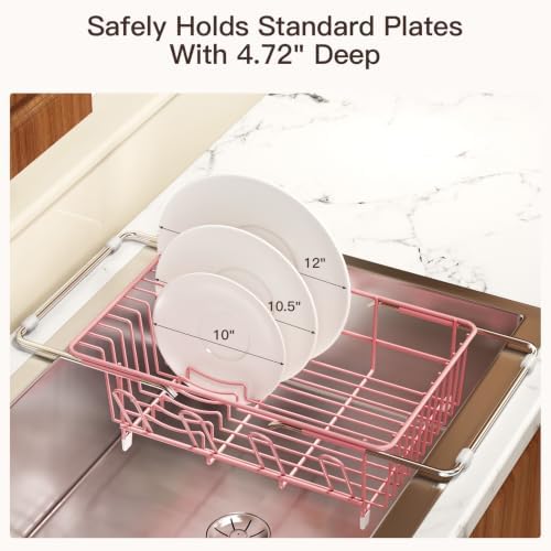 MAJALiS Pink Dish Drying Rack Over The Sink - Image 7