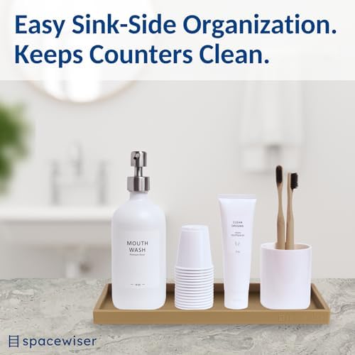 Spacewiser Silicone Countertop & Vanity Tray – 11.7” Bathroom Counter Tray - Image 4