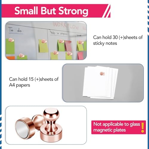 LOVIMAG Fridge Magnets 18Pcs for Refrigerator Whiteboard, Rose Gold - Image 5