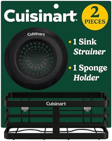 Cuisinart Sink Drain Strainer & Suction Cup Sponge Holder, 2-Piece Set by BestBrands