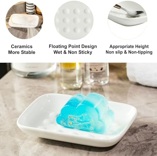 Miamolo Soap Dish, Ceramic Soap Holder Shower Soap Dish - Image 5
