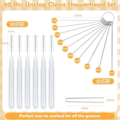 80 Pcs Shower Head Cleaner Tool–Showerhead Cleaning Brushes + Stainless Steel - Image 3
