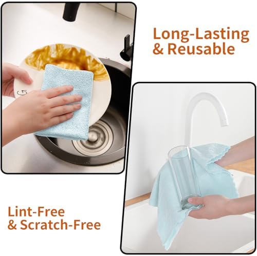 80 Pack Microfiber Cleaning Cloth Roll, Lint Free Rags & Tear Away Reusable - Image 5
