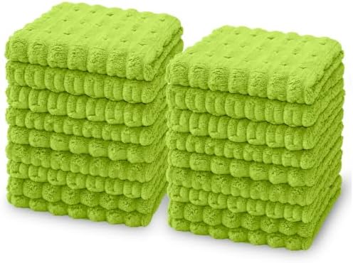 kimteny Microfiber Dish Cloths for Washing Dishes 18 Pack, Lime Green by kimteny
