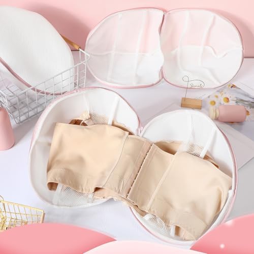 Shappy 6 Pcs Bra Washing Bag for Laundry Storage Women 11.81 Inch Pink - Image 4