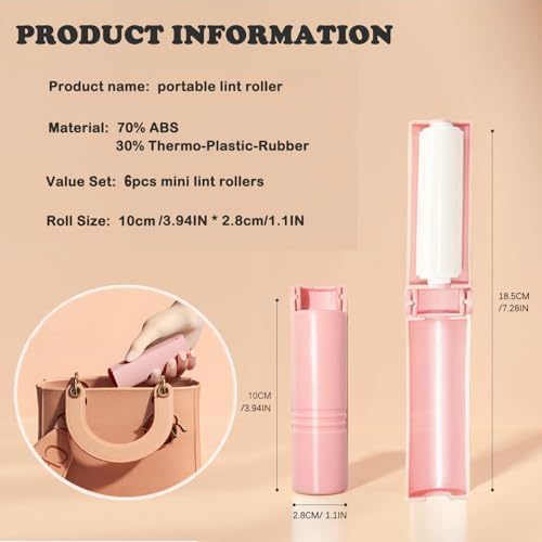 Mini Reusable Lint Roller 6 Pack, Washable Sticky Gel Lint Remover - Image 2