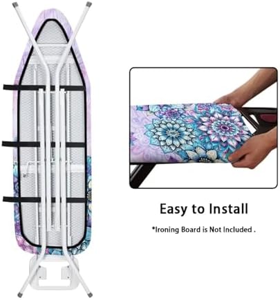 Purple Bohemian Fold-Up Ironing Board Cover Ironing Board Protector Stain - Image 4