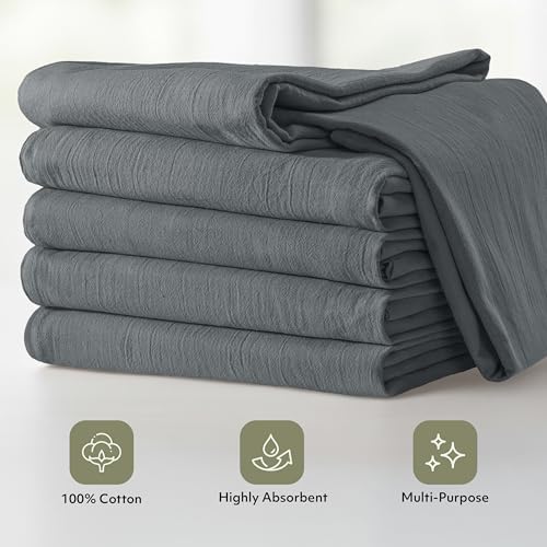 Utopia Kitchen Light Grey Flour Sack Towels 100% Cotton Tea Towels - Image 4
