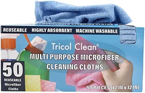 Tricol Clean 50PK Profesional Resuable Lint Free Microfiber Edgeless Cleaning by TricolClean