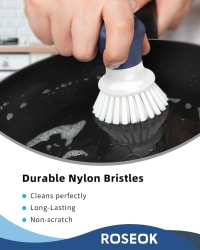 ROSEOK Dish Scrub Brush, Palm Brush, Kitchen Brush, Nylon Bristles - Image 4