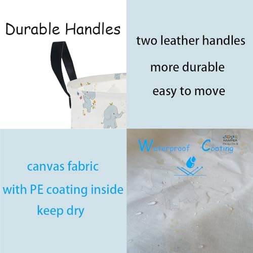 Waterproof Laundry Hamper, Joyful Elephant - Image 3