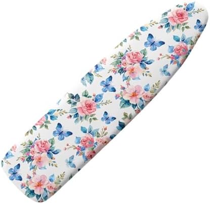 Blue Butterfly Floral Folding Tabletop Ironing Board Cover Standard Size Scorch by Darisoco