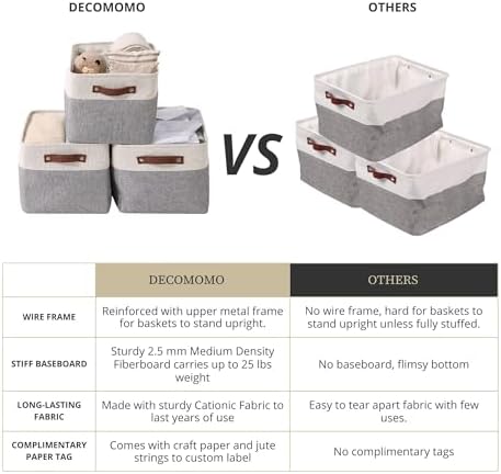 DECOMOMO Storage Bins, Extra Large Fabric Storage Baskets - Image 4