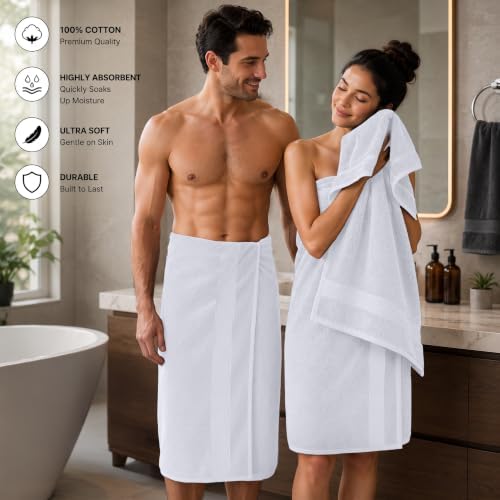 DAN RIVER 600 GSM Cotton Large Bath Towels Set of 4, 27 x 54 Inches - Image 3