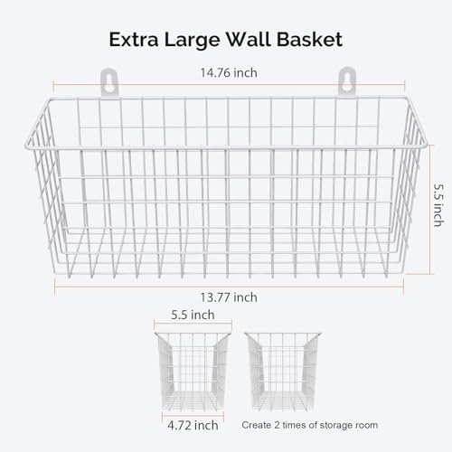 MaraFansie [Extra Large Wire Basket 2-Pack Hanging Wall Organizer Cabinet - Image 6