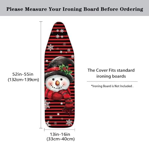 Xmas Ironing Board Cover Christmas Snowman Resist Scorching Extra Wide Ironing - Image 5