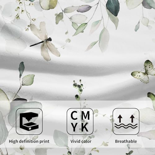 Green Eucalyptus Leaves Hand Towels Spring Sage Green Botanical Fingertip Towel - Image 3