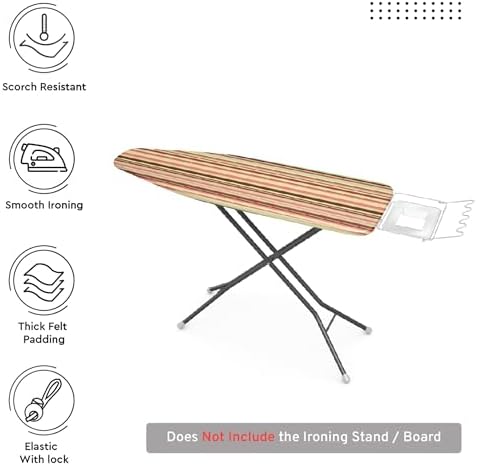 Encasa XO Ironing Board Cover and Pad, 4mm Felt 54"x15" - Image 2