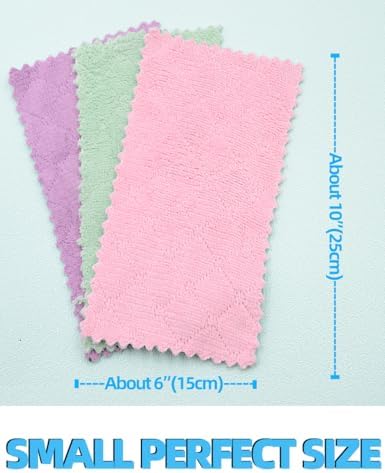 24PCS Kitchen Dishcloth, Microfiber Washcloth, Soft Cleaning Cloths, Coral - Image 3
