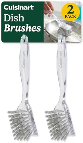 Cuisinart Dish Brush with Handle, 2 Pack, Firm Bristles by BestBrands