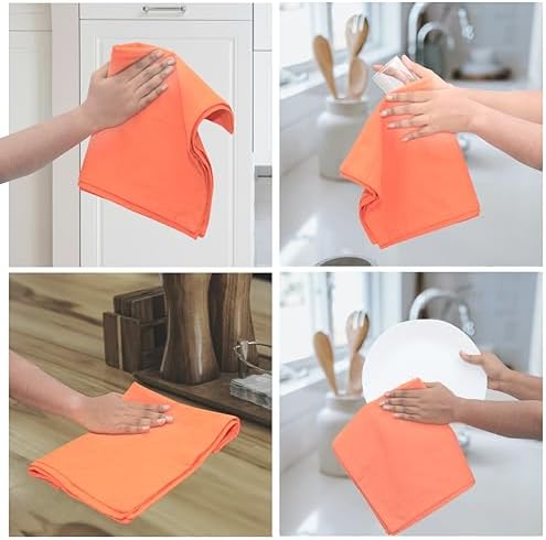 Urban Villa Kitchen Towels Cotton Dish Towels 27”x27” Orange - Image 3