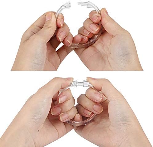 Shower Curtain Rings-12 Pack- Plastic Shower Curtain Hooks O-Shaped Rings Hook - Image 3