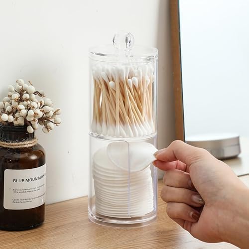 Cotton Round Holder with Lid, 10oz Clear Cotton Pad Dispenser - Image 4