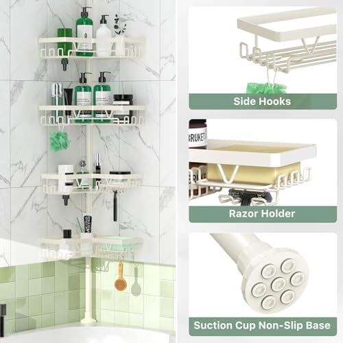 DAOYA Corner Shower Caddy Tension Pole - Image 5