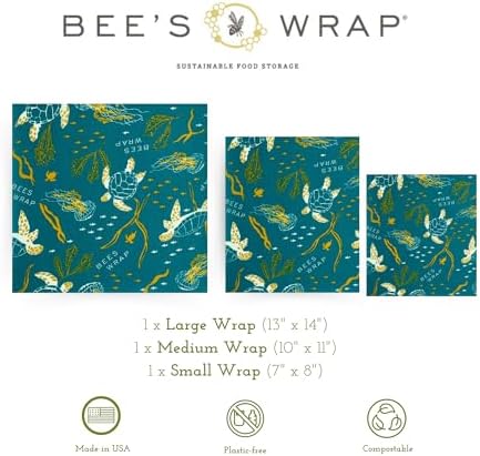 Bee's Wrap Beeswax Food Wraps, 3 Pack Assorted - Image 2