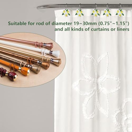 Plumeria Shower Curtain Hooks Rings - Image 4