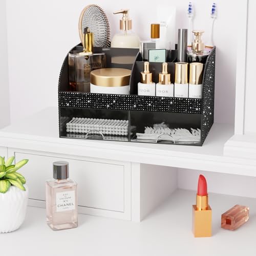 Bling Makeup Organizer with Drawers, Cosmetic Storage - Image 3