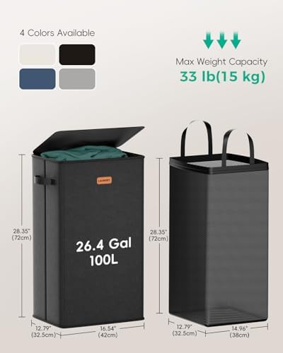 100L Large Capacity Laundry Hamper, Collapsible Laundry Basket Space-Saving - Image 6