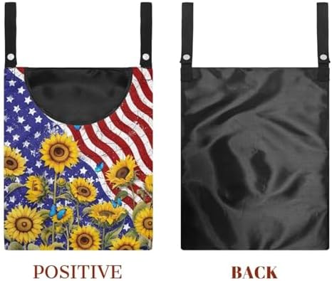 American Flag Clothespin Bags Sunflower Laundry Hanging Storage Organizer - Image 7