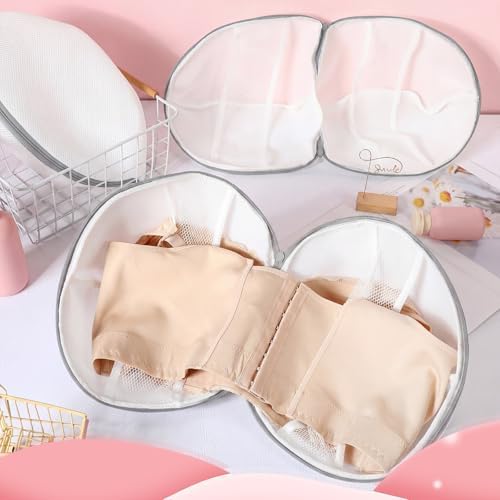 Shappy 6 Pcs Bra Washing Bag for Laundry Storage Women 11.81 Inch Gray - Image 4