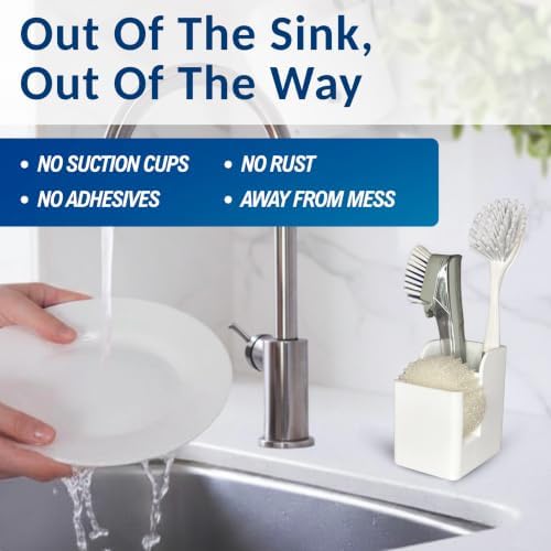 Spacewiser Silicone Sink Caddy – Sponge Dish Brush Holder - Image 6