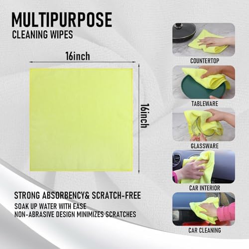 Tricol Clean Microfiber Cleaning Cloth, 12 Pack Ultra-Thick Cleaning Rags - Image 3