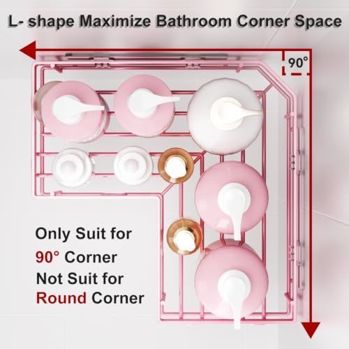Liuoud Corner Shower Caddy, 5 Pack Adhesive Stainless Steel Organizer - Image 5