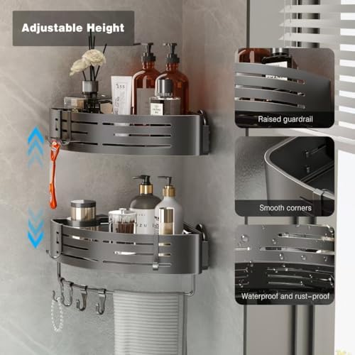 Voldra Corner Shower Caddy Suction Cup, Corner Shower Shelves No Drilling - Image 3