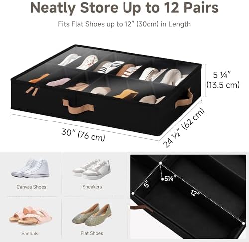 StorageWorks 2-Pack 24-Pair Underbed Shoe Organizer - Image 4