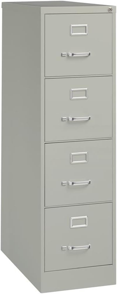 Scranton & Co 52" x 26.5" Modern Metal Letter Vertical Filing Cabinet with 4 Drawers & Core-Removable Lock, Fully Assembled Steel Construction, in Light Gray Finish