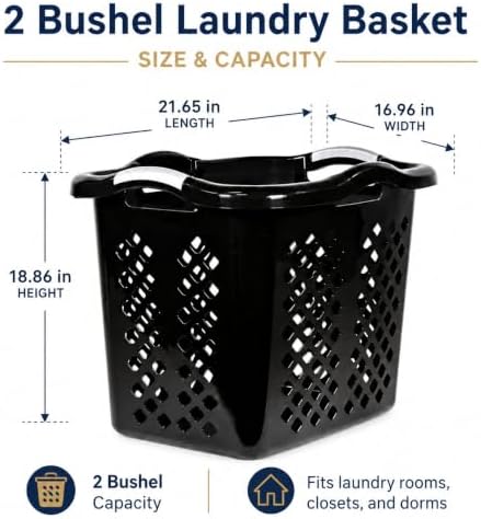 Laundry Basket 2 Pack 2 Bushel Plastic - Image 3